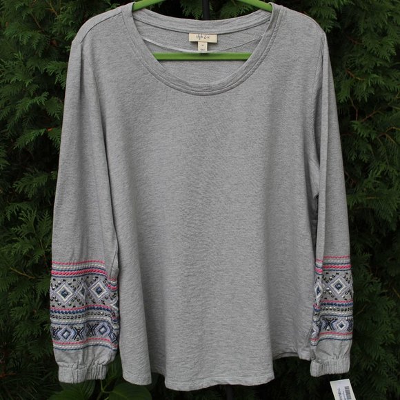 Style & Co Plus-Size Embellished Casual Top NWT - Picture 1 of 6